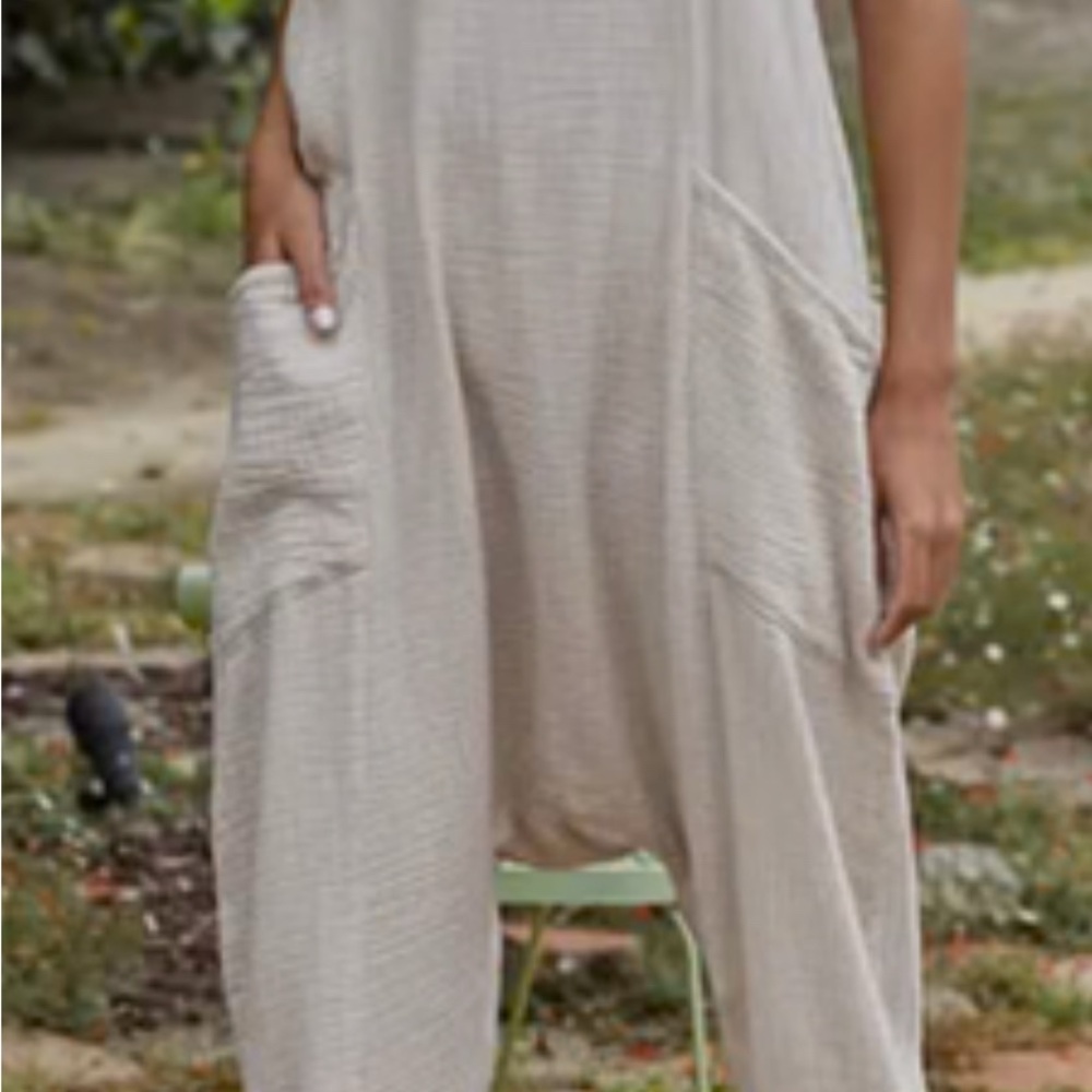 By Together Natural Color Jumpsuit with Pockets